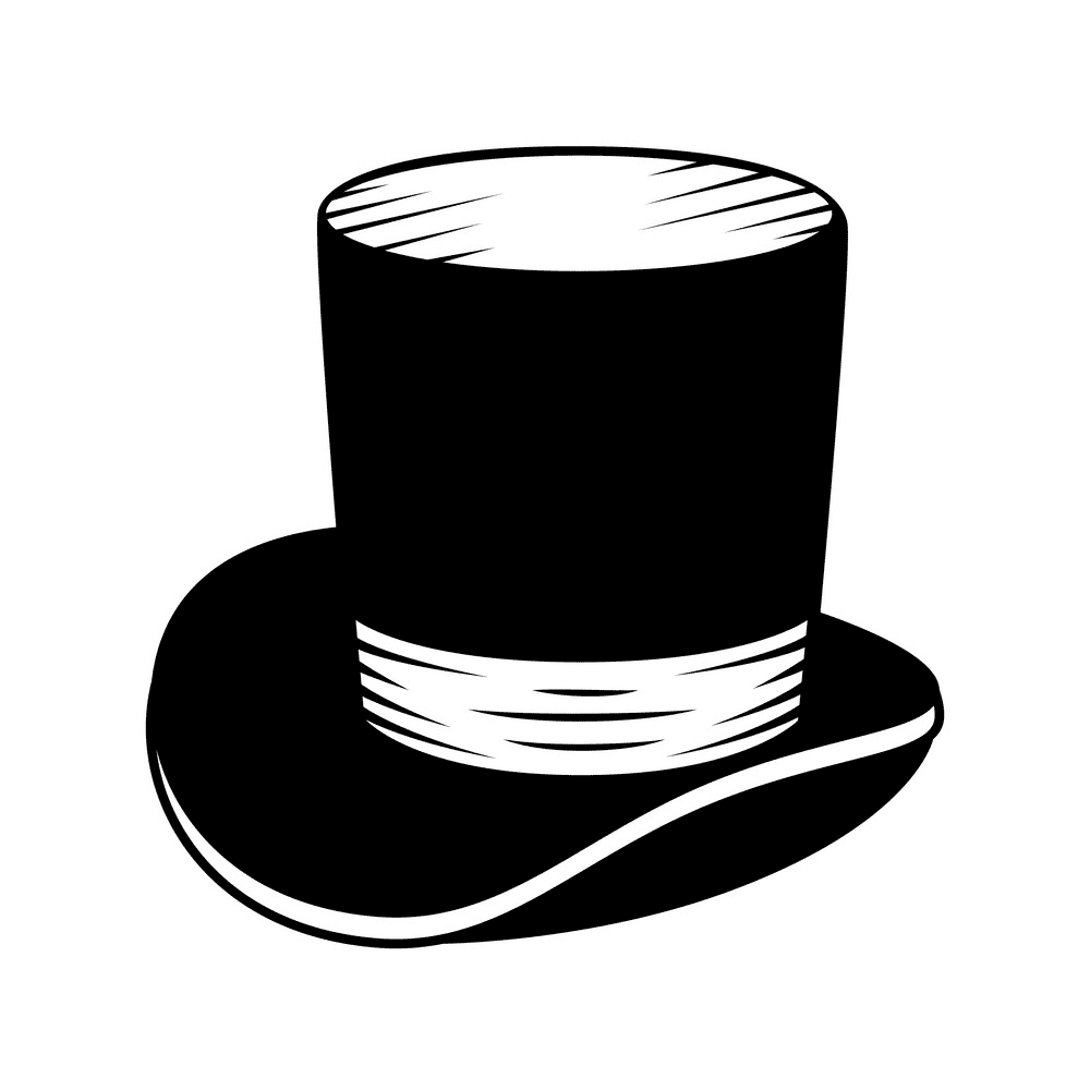 Top Hat Clipart Black and White (9)