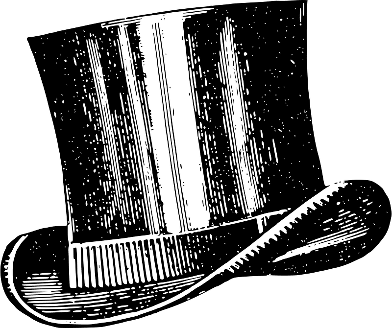 Top Hat Clipart Black and White