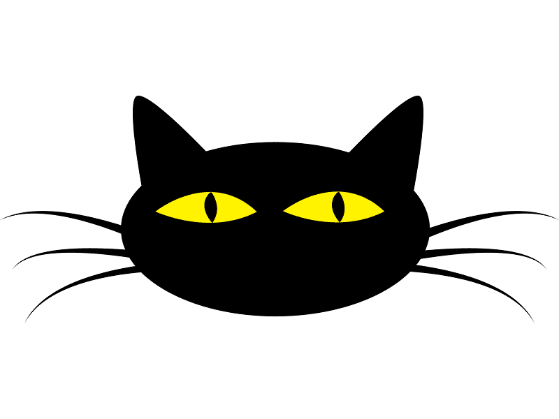 Black Cat Face Clipart Transparent