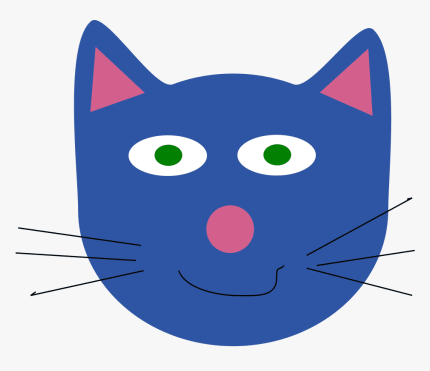 Blue Cat Face Clipart