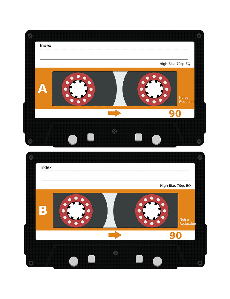Cassette Tapes Clipart Transparent Background