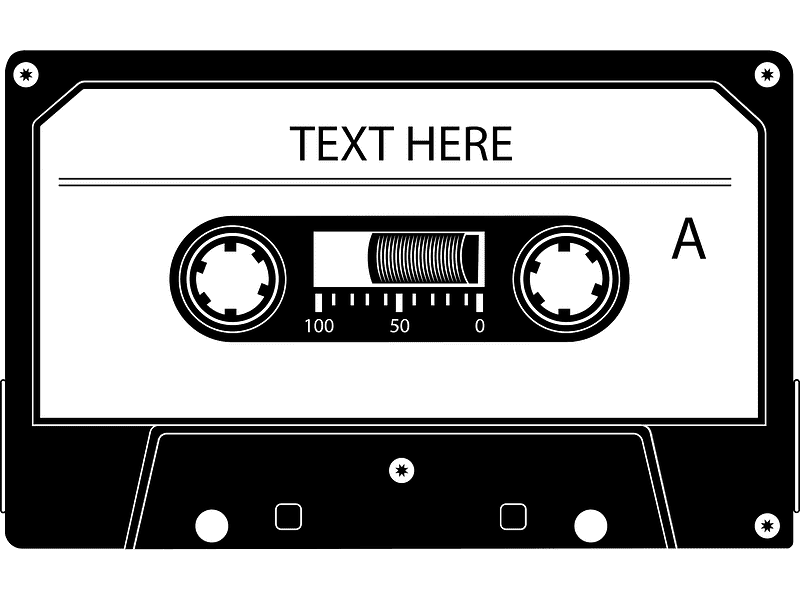 Download Cassette Tape Clipart Black and White
