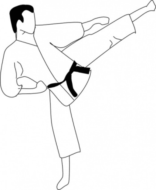 Karate Clipart Black and White