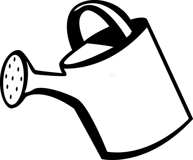 Watering Can Clipart Black and White