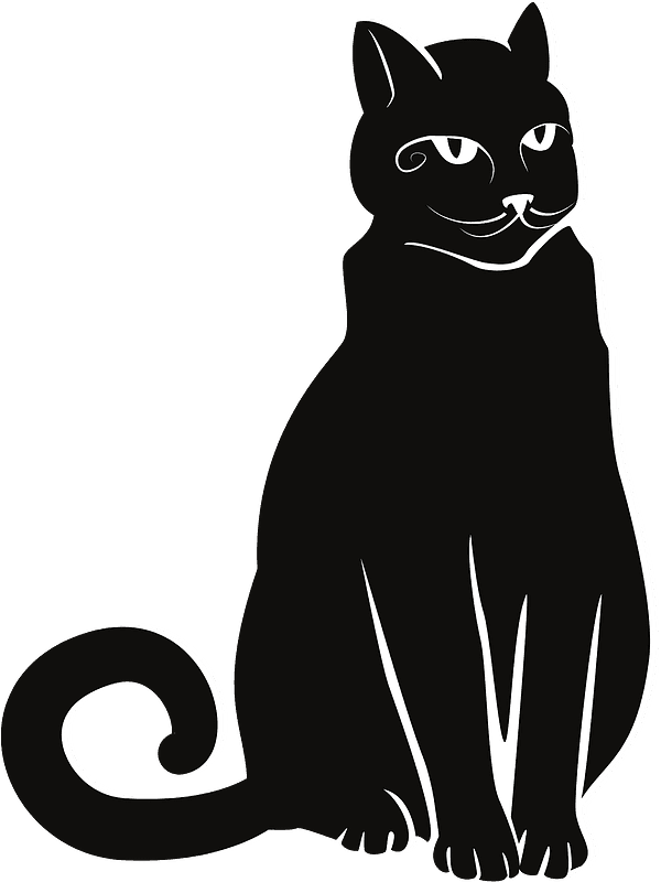 Black Cat Clipart Transparent Background (1)