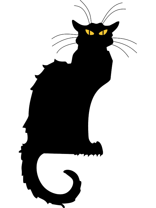 Black Cat Clipart Transparent Background (2)