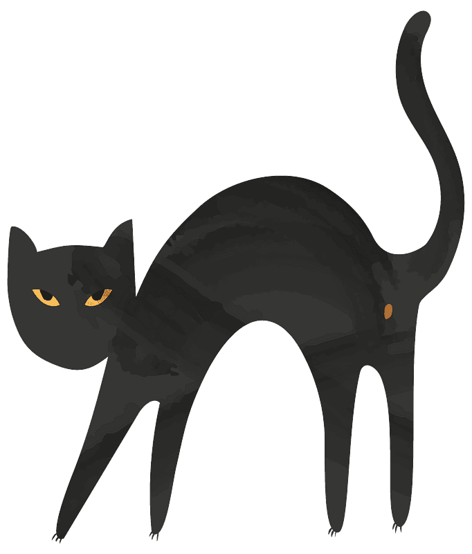 Black Cat Clipart Transparent Background (3)