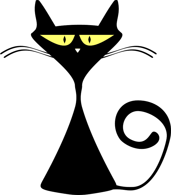 Black Cat Clipart Transparent Background (6)