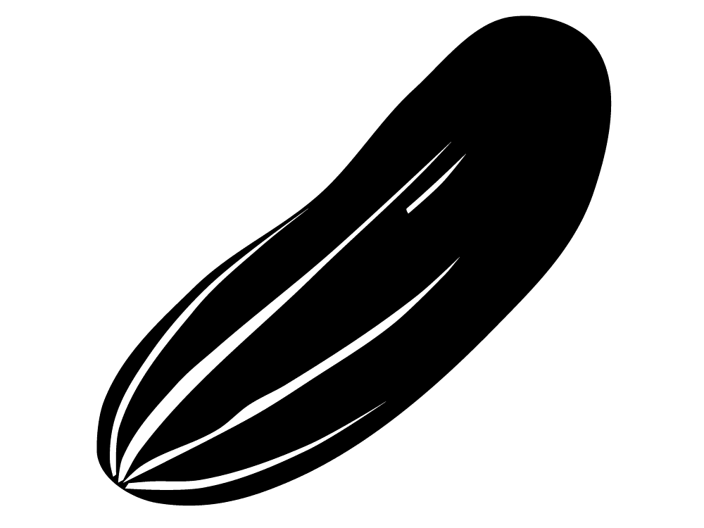 Cucumber Black and White Clipart