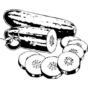 Cucumber Clipart Black and White