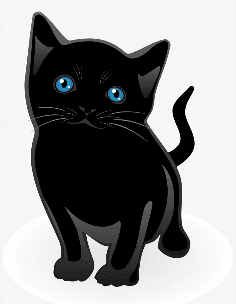 Cute Black Cat Clipart Download