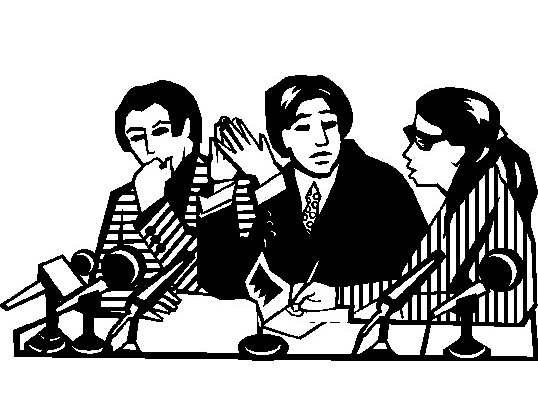 Interview Black and White Clipart