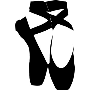 Ballet Shoes Clipart Black and White