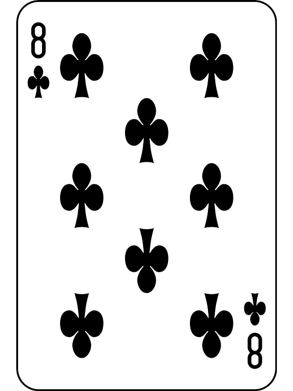 Eight of Clubs Playing Cards Clipart