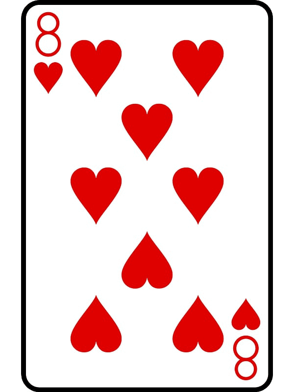 Eight of Hearts Playing Cards Clipart