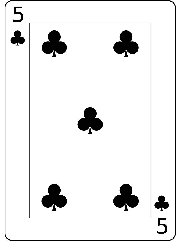 Five of Clubs Playing Cards Clipart