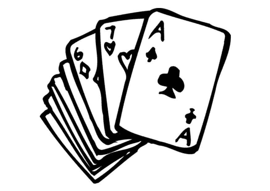 Playing Cards Clipart Black and White