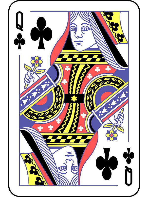 Queen of Clubs Playing Cards Clipart