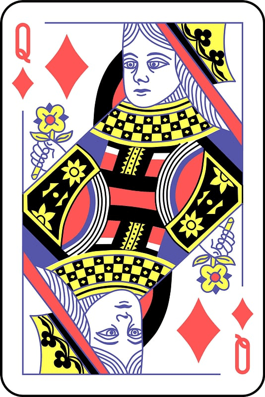 Queen of Diamonds Playing Cards Clipart