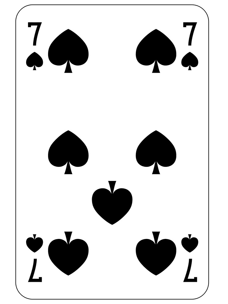 Seven Spade Playing Cards Clipart