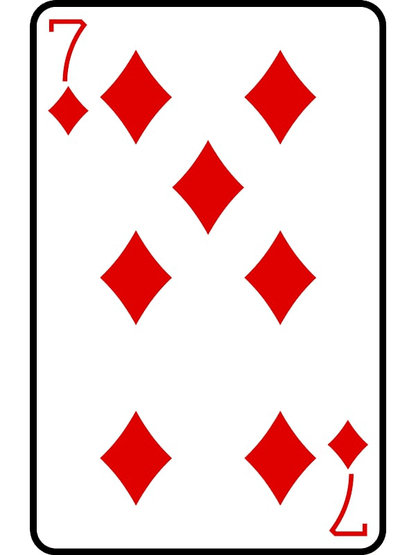 Seven of Diamonds Playing Cards Clipart