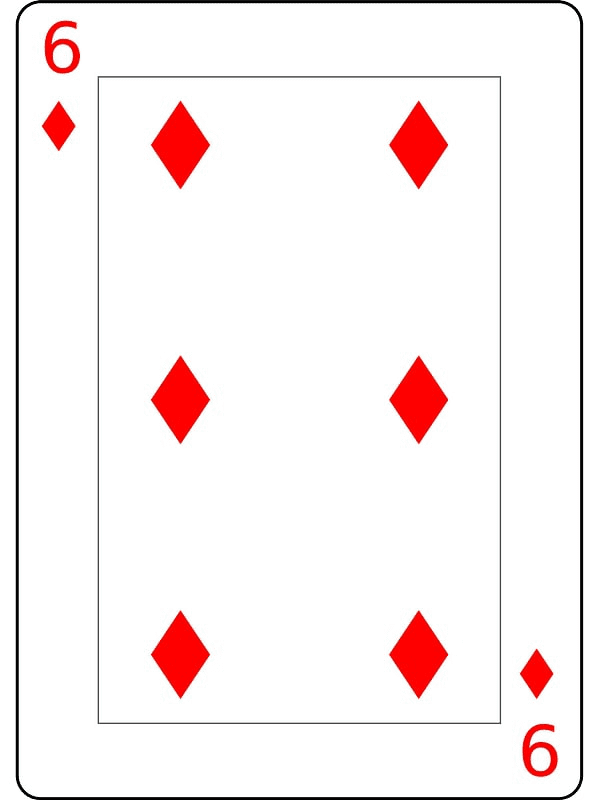 Six of Diamonds Playing Cards Clipart