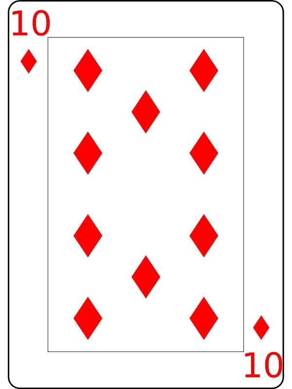 Ten of Diamonds Playing Cards Clipart