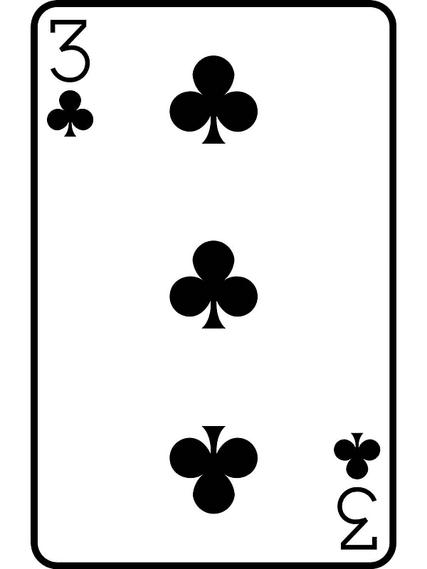 Three of Clubs Playing Cards Clipart