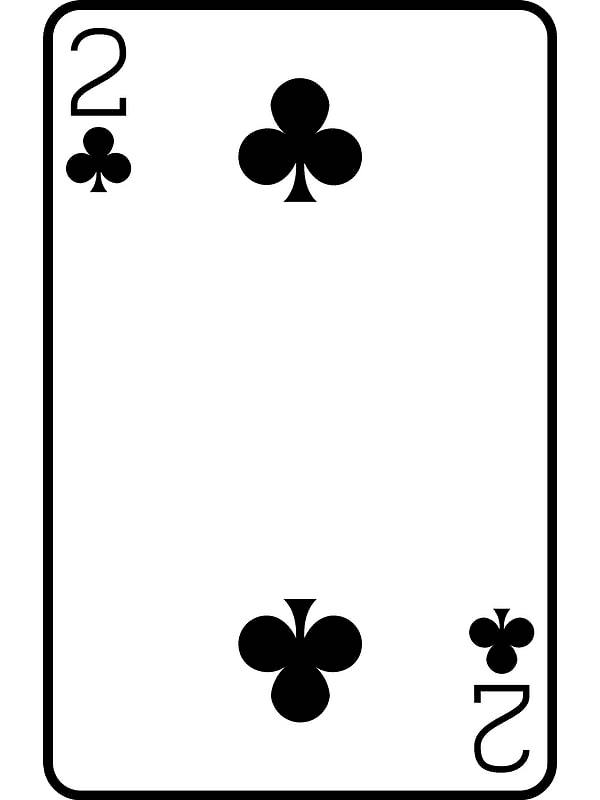 Two of Clubs Playing Cards Clipart
