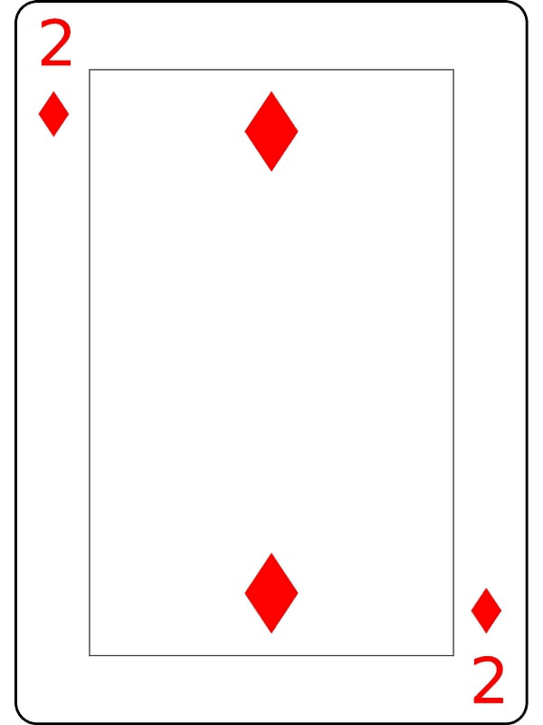 Two of Diamonds Playing Cards Clipart