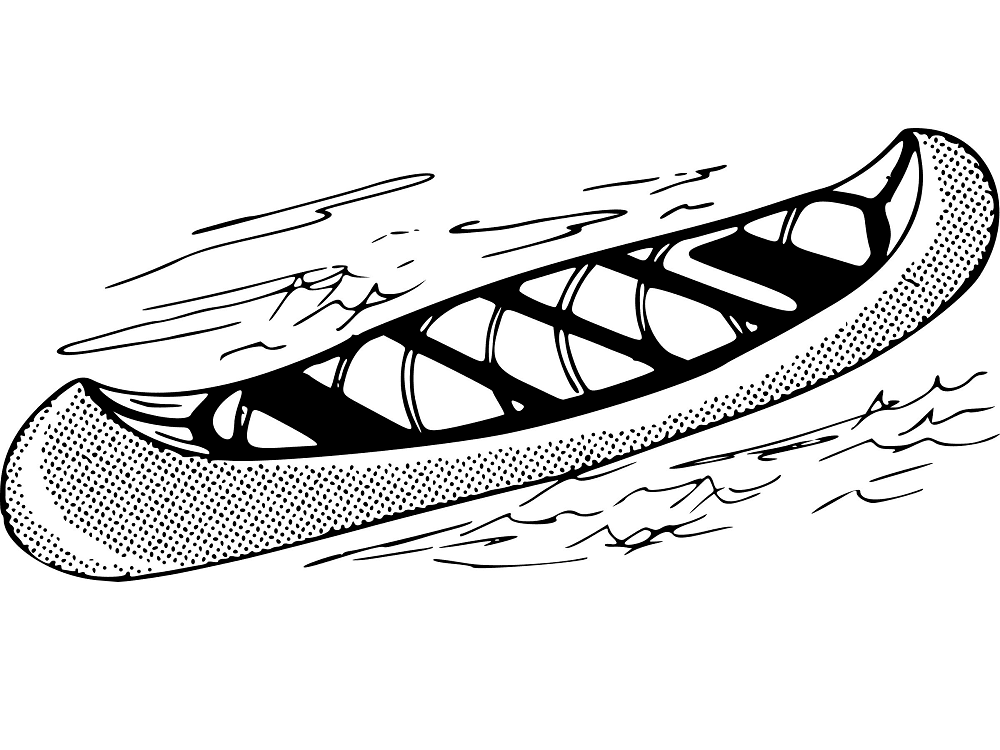 Canoe Clipart Black and White