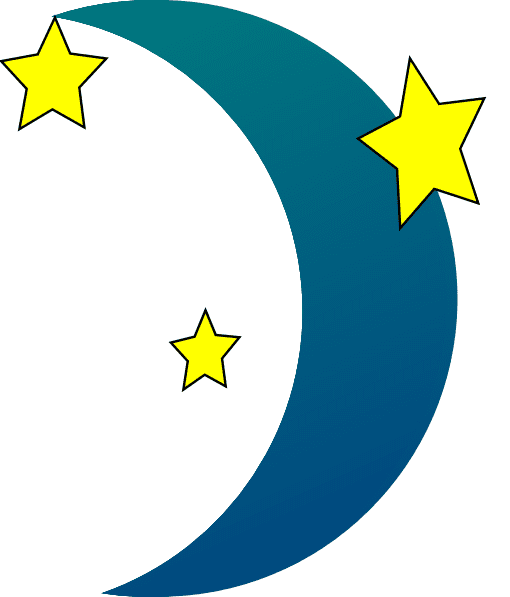 Crescent Moon and Stars Clipart