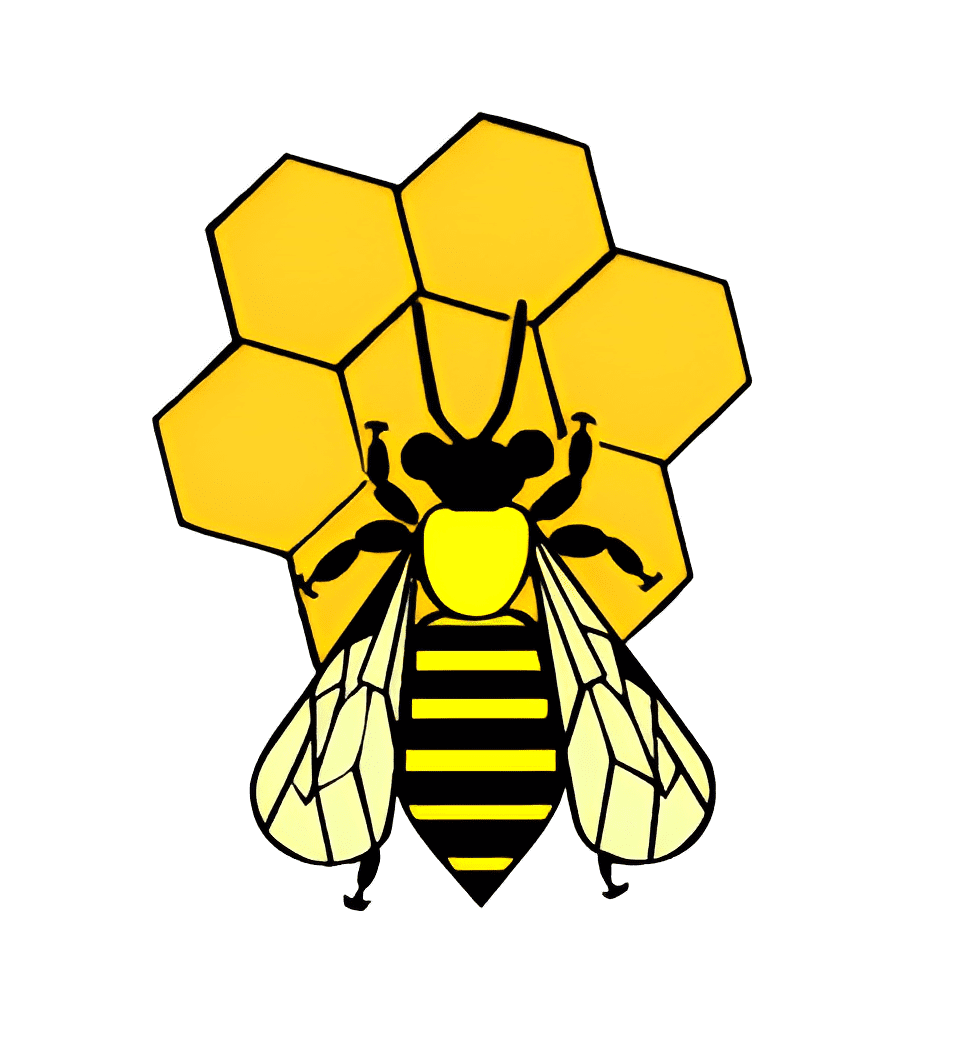 Bee on Honeycomb Clipart