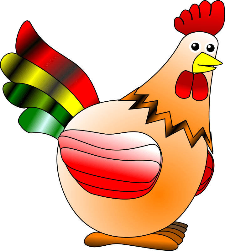 Colorful Hen Clipart
