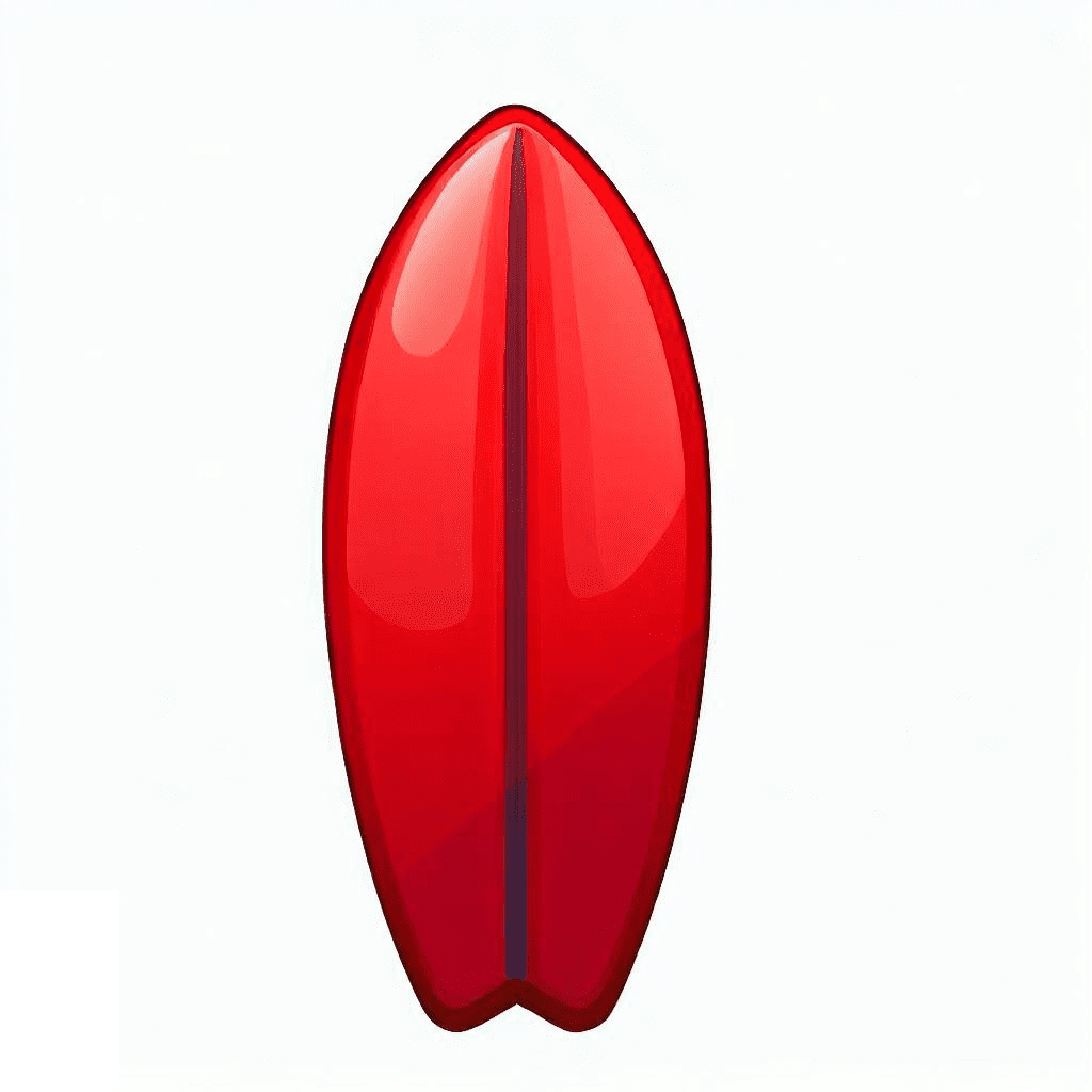 Red Surfboard Clipart