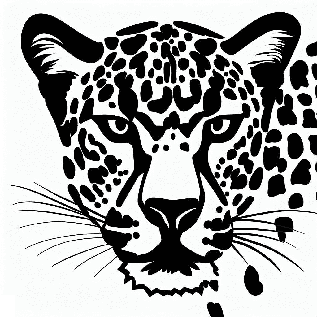 Black and White Leopard Clipart