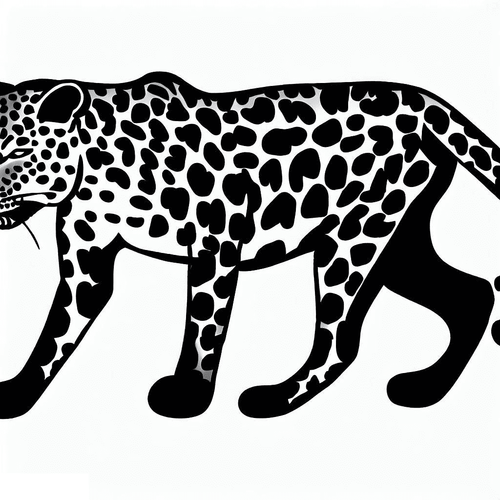 Black and White Leopard Png Clipart