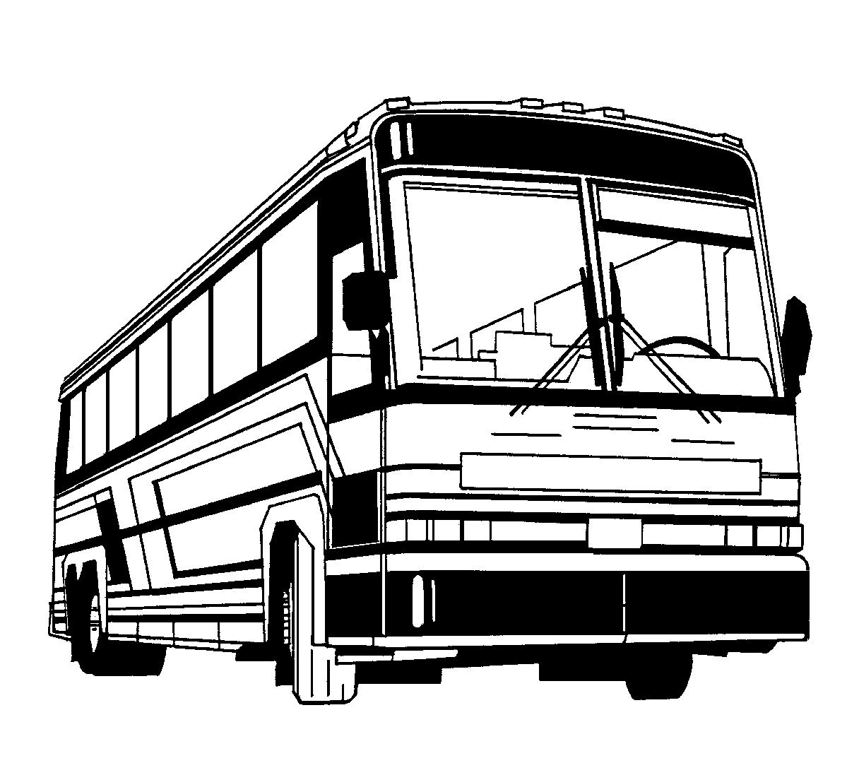 Black and ‪White Bus Clipart