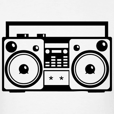 Boombox Clipart Black and White