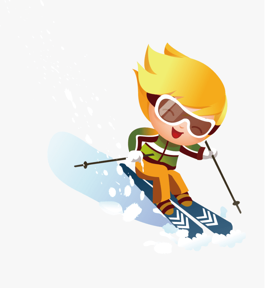 Boy Skiing Clipart