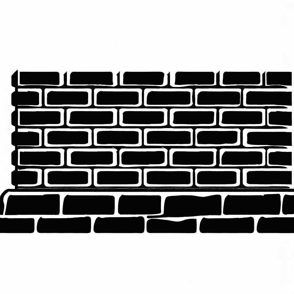 Brick Wall Black and White Clip Art