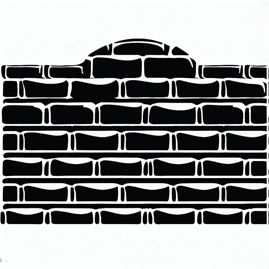 Brick Wall Clip Art Black and White