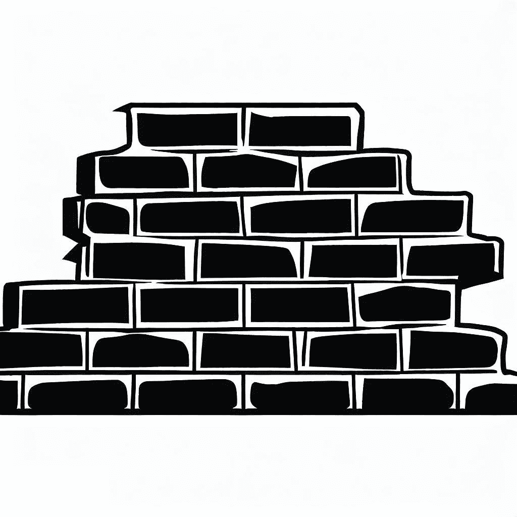 Brick Wall Clipart Black and White