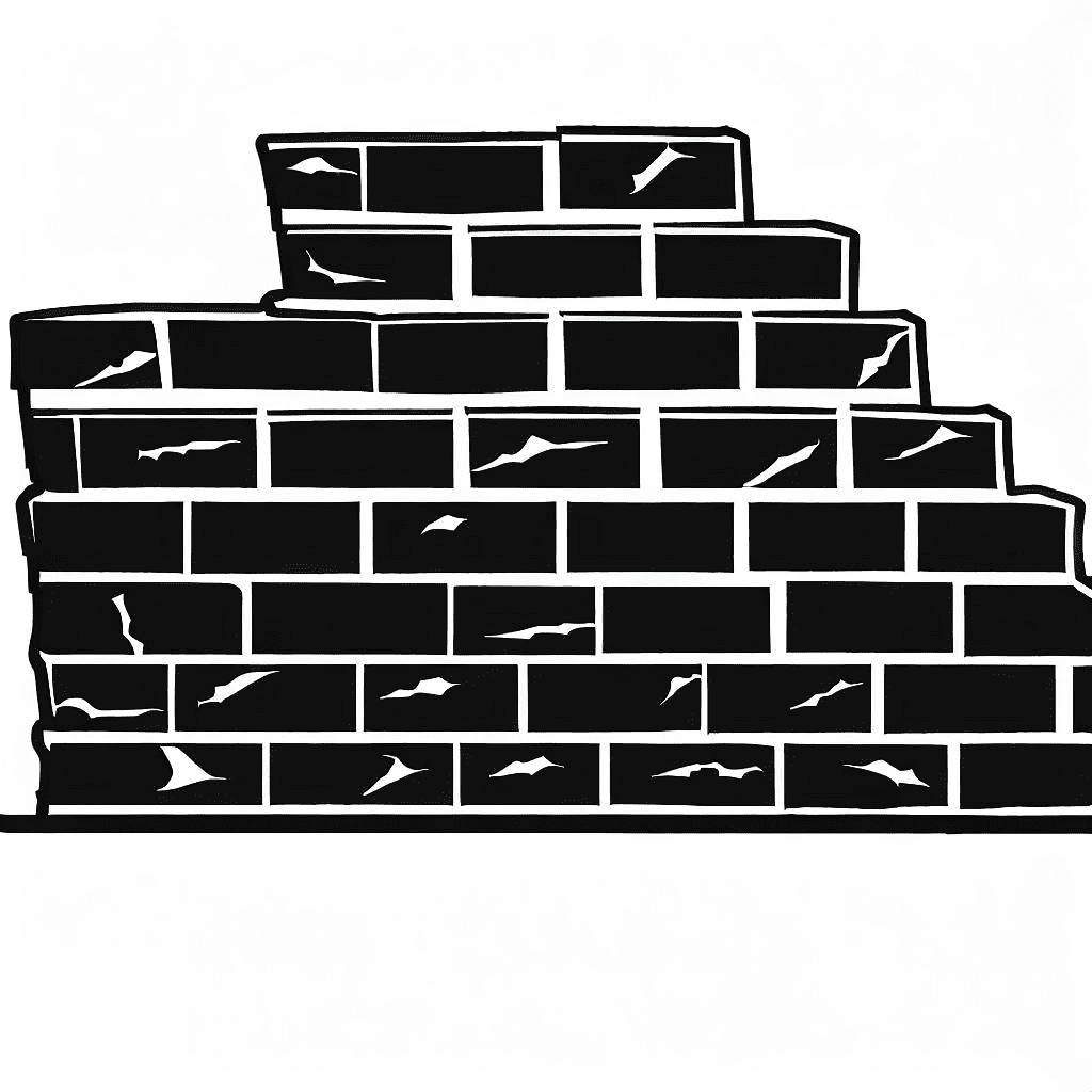 Brick Wall Png Clipart Black and White