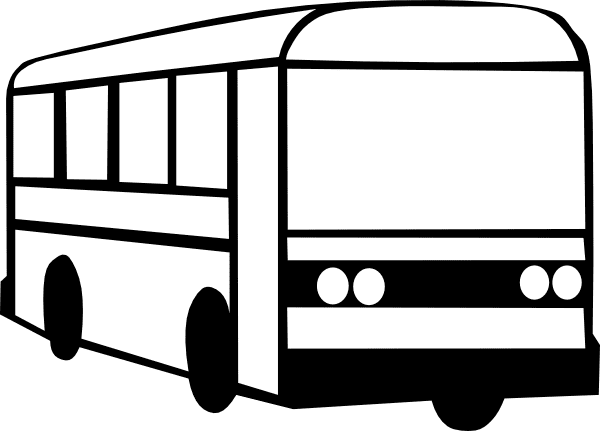 Bus Black And White Png Clipart
