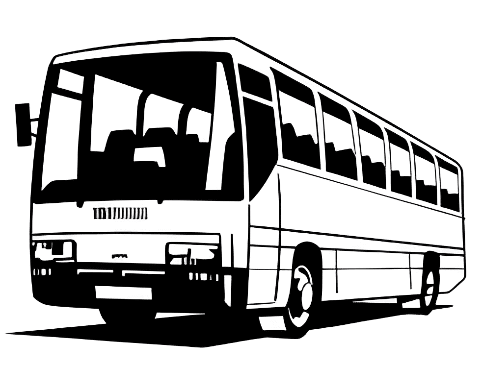 Bus Black and ‪White Clipart