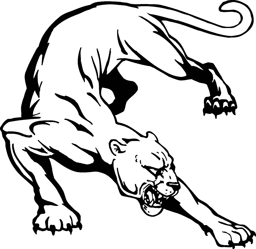 Cougar Clipart Black and White