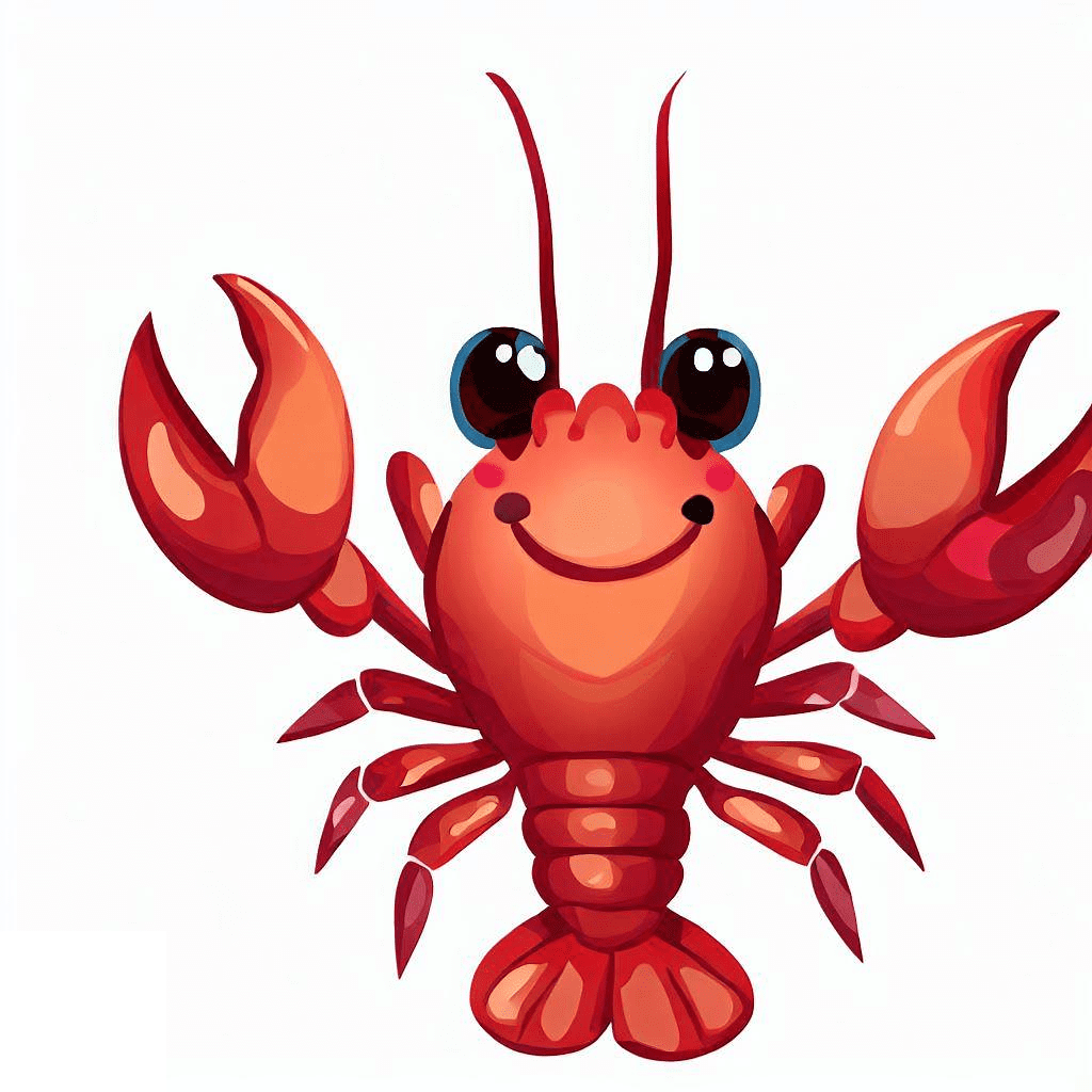 Cute Cartoon Crawfish Clipart