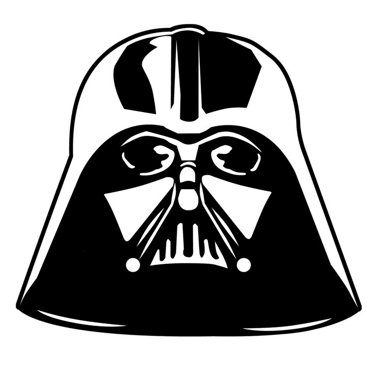 Darth Vader Black and White Clip Art