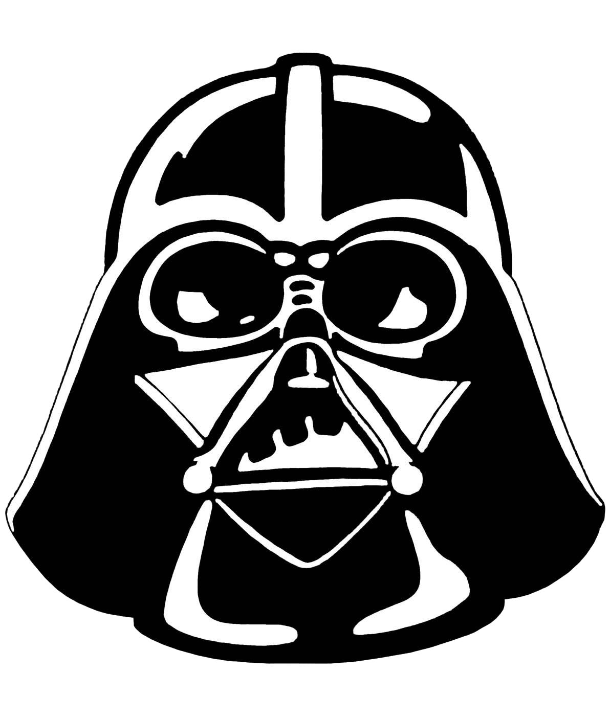 Darth Vader Black and White Clipart